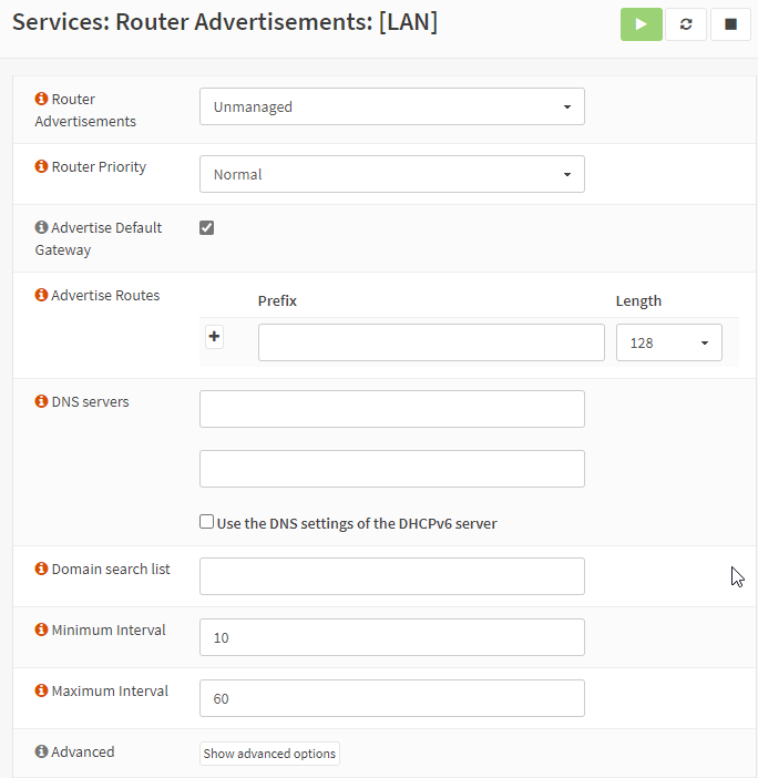 OPNsense Router Advertisements LAN settings.png