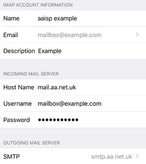 iPad/iPhone email settings